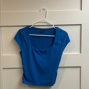 SHEIN Vibrant Blue Crop Top